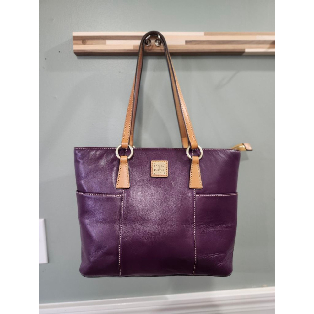 Dooney & Bourke Purple Leather Tote Bag